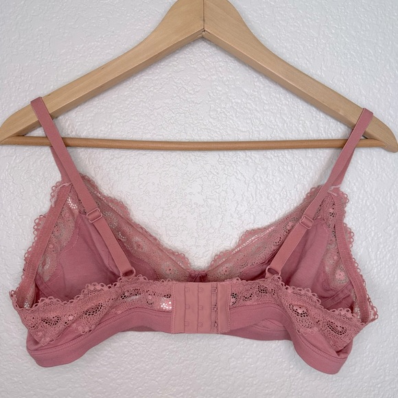 Gilligan & O’Malley Pink Lace Bralette Size Large - Picture 2 of 5
